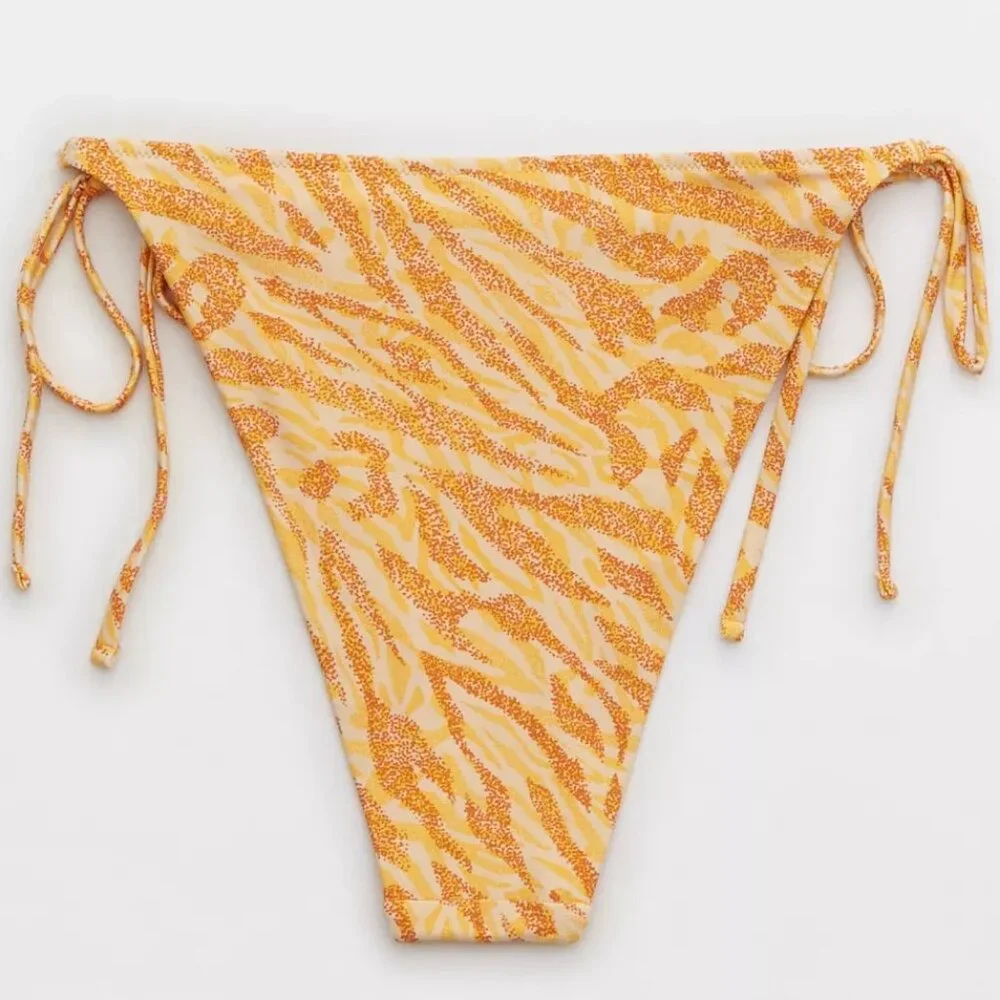 Aerie NWT Tie Cheekiest Bikini Bottom in Sea Salt size Large